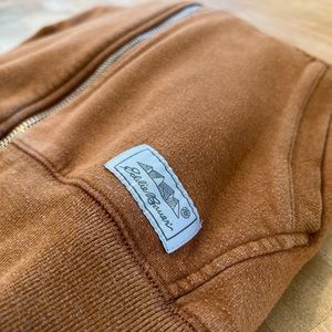Eddie Bauer Womens Large Hooded Zip-up Sweatshirt Camel Tan Brown